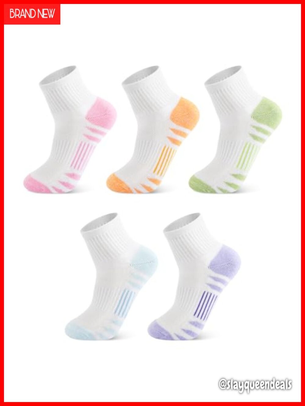 Ankle Socks for Women Athletic Running Cotton Blend 5 Pairs